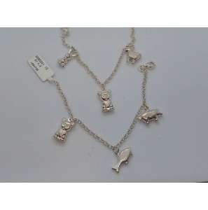Zilver jasseron armband 3 bedels gesold. 15 cm - 3086241