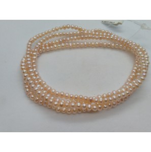 ZW parel collier 90 cm zalm - 3086980