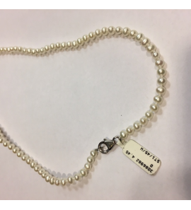 ZW parel collier 4 mm wit 45 cm - 3086982