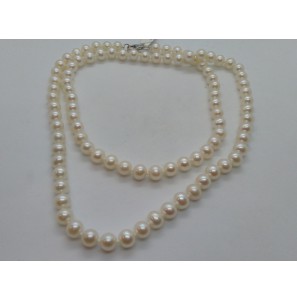 ZW parel collier 6 mm wit 60 cm - 3086986
