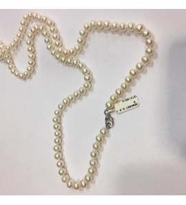 ZW parel collier 6 mm wit 80 cm - 3086987