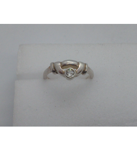 Zilver kinderring met wit steentje - 3089735