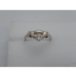Zilver kinderring met wit steentje - 3089735