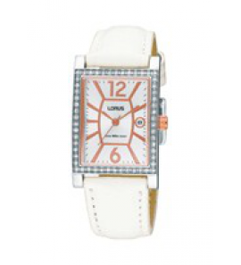 Lorus dames staal leer 50m white - 3093347