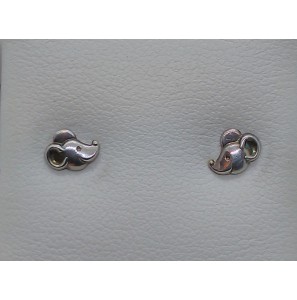 Zilver oorknop muis kop - 2081819