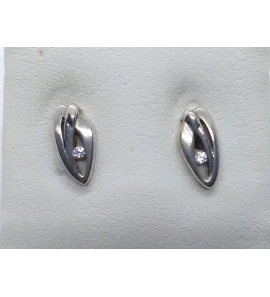 Zilver oorknop zirc mat/glans - 2081880