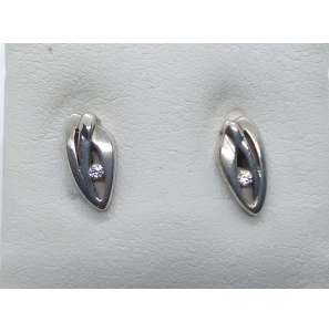 Zilver oorknop zirc mat/glans - 2081880
