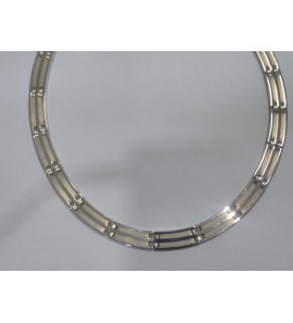 Staal collier met zilver 50 cm. - 3091428
