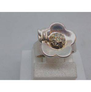 Sproet ring bloem met vlinder zirkonia - 3090674