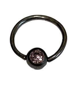 Zilver tepel piercing 1.5x15 mm bol 6 mm met zirkonia groen - 2080666