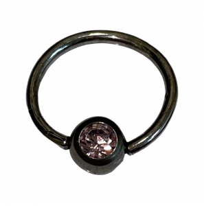 Zilver tepel piercing 1.5x15 mm bol 6 mm met zirkonia groen - 2080666
