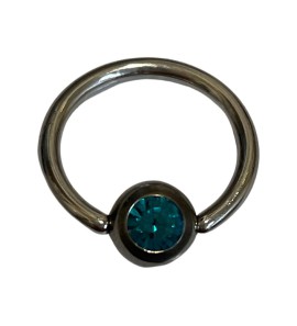 Zilver tepel piercing 1.5x16 mm bol 6 mm met zirkonia Amathist - 2080663
