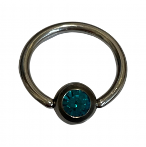 Zilver tepel piercing 1.5x16 mm bol 6 mm met zirkonia Amathist - 2080663
