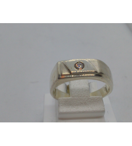 Ziver jongens ring mat/glans en zirkonia - 3092922