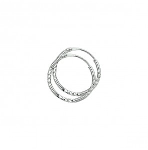 Zilver creolen gerodineerd facet R 14x2 mm - 2082665