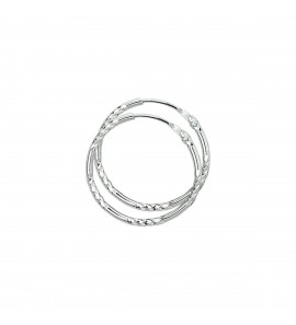 Zilver creolen gerodineerd facet R 22x2 mm - 2082667