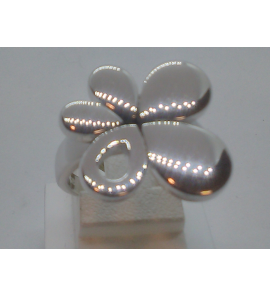 Zilver RH dames ring glans "bloem" - 3094677