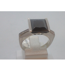 Zilver dames ring met zirkonia en VK zwart zirk. - 2081698