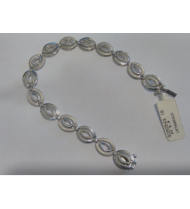 Goud wit armband ovaaltje mat/glans 18 cm - 3090543