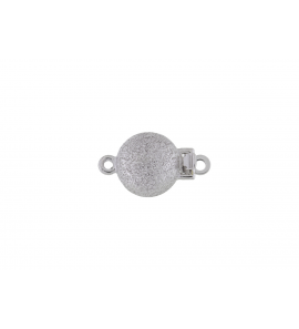 Zilver sluiting bol mat diamante rh 8 mm - 3093226