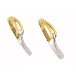 Eclat V-slag ring met 0.04 crt. - 3093871