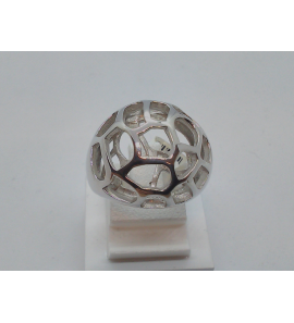Zilver RH dames ring glans "open" - 3094678