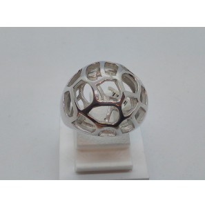 Zilver RH dames ring glans "open" - 3094678