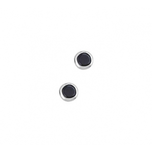 Zilveren oorknop RH met zwarte zirconia 4 mm - 3095452