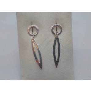 Zilver oorhanger rond/ovaal - 3094020