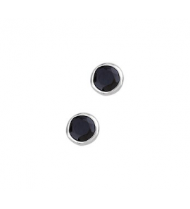 Zilver oorknop met zirkonia zwart 6 mm - 3095453