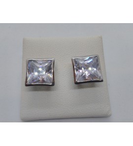 Zilver oorknop velszet. zirkonia VK 9 mm - 3095457