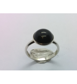 Zilver dames ring met cab.onix mt. 16¼ - 51456
