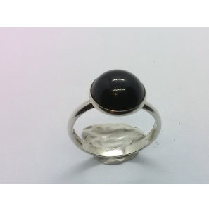 Zilver dames ring met cab.onix mt. 16¼ - 51456