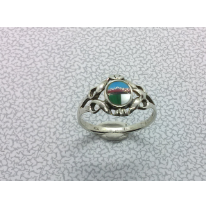 Zilver dames ring slag met mozaiek mt. 18 - 3100012