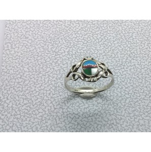 Zilver dames ring slag met mozaiek mt. 17¾ - 3100013