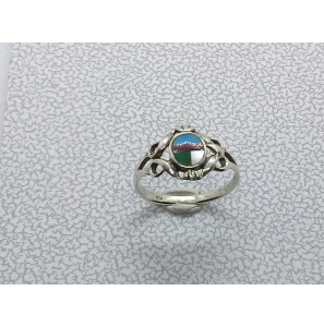Zilver dames ring slag met mozaiek mt. 16¾ - 3100014