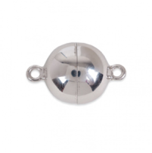 Zilver magneet sluiting bol 10 mm - 3096788