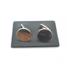 Zilver manschetknop rond - 50515