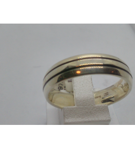 Zilver herenring met 2 strepen zwart lak - 3097475