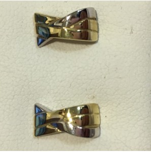Goud oorknop bicolour - 3096156