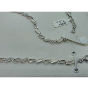 Zilver armband ovaaltjes open/dicht-mat 19 cm - 3097213