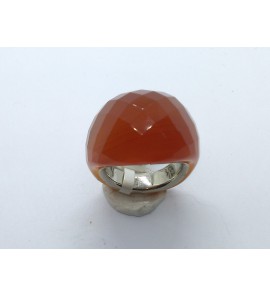 Zilver dames ring met echte steen Carneool - 3098558