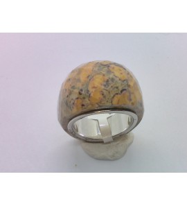 Zilver dames ring met echte steen Leopard skin - 3098559