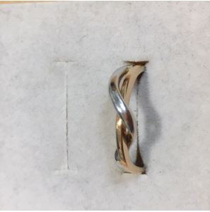 Goud dames ring wit/roze slag mt. 17¥ - 3103133