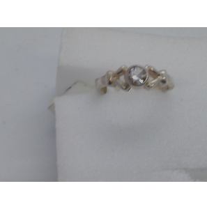 Zilver kinderring met wit steentje - 3100262