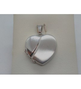 Goud wit medallion hart 17 mm glans/mat - 3096836