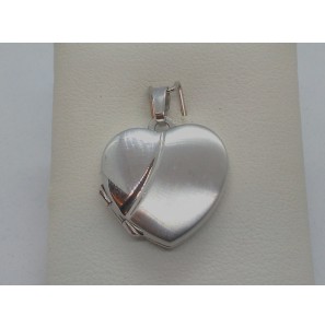 Goud wit medallion hart 17 mm glans/mat - 3096836