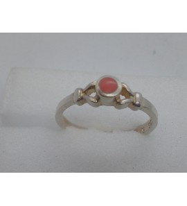 Zilver kinderring met bloedkoraam - 3100253