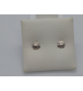 Zilver oorknop schaapje mat - 3102193