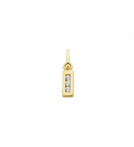 Goud letterhanger met zirkonia I - 2090008